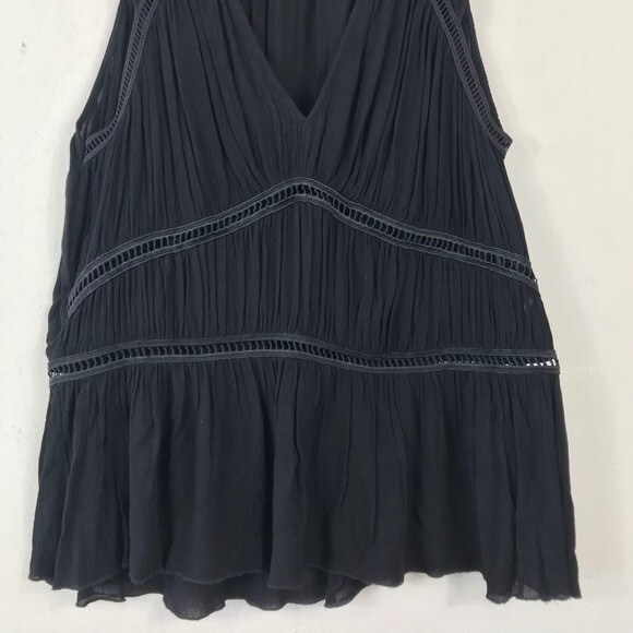 IRO Luce Romantic Ruched Grecian Peplum Tunic Crochet Sleeveless Blouse Top XS - Picture 12 of 16